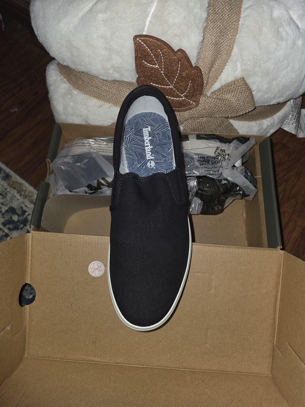 Timberland Black Slip-On Canvas Loafer